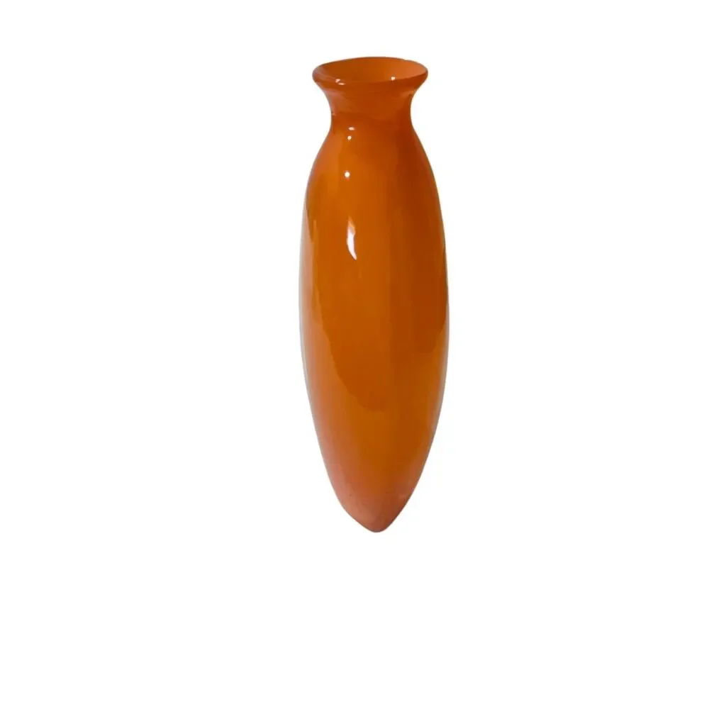 Vintage Orange Art Glass Bud‎ Vase Mid Century Modern Blenko Style Hand Blown